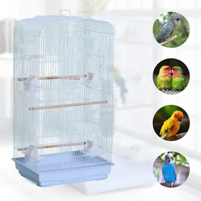 Produktbild von Vogelkäfig käfig Wellensittich Vogelvoliere Vogelhaus für Papagei Wellensittich finken kanarienvögel 46x36x92cm Weiß