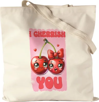 Produktbild von I Cherrish You Lustiger Jutebeutel Geschenk für Kirschen Liebhaber Valentinstag