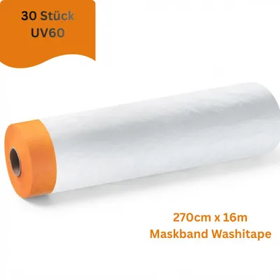 Produktbild von Profitape Maskband Gold UV60 mit Abdeckfolie für Malerarbeiten I 270 cm x 16 m