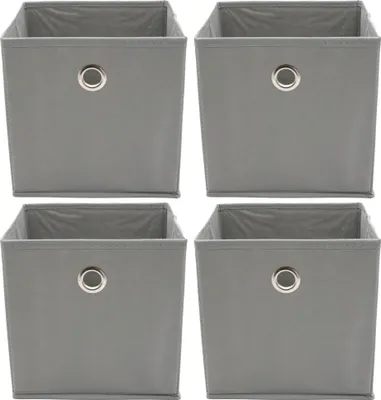 Produktbild von 4x Faltbox Faltkiste Faltboxen Aufbewahrungsbox 20x20x20 Regalbox Box Grau Staubox