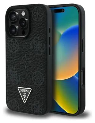 Produktbild von Guess Grained Etui MagSafe für iPhone 16 Pro Schwarz
