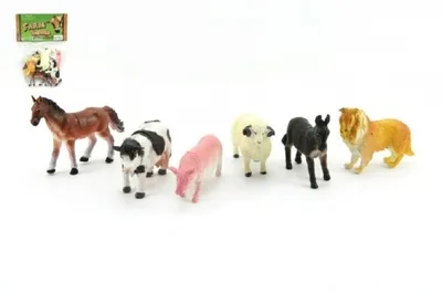 Produktbild von Haustiere Bauernhof 6pcs Kunststoff 9cm in Tasche