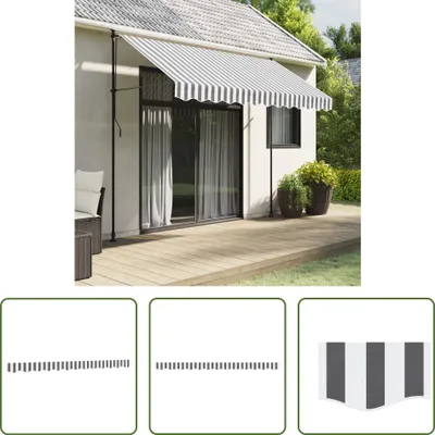 Produktbild von The Living Store Markisenvolant Anthrazit und Weiß Gestreift 3 m