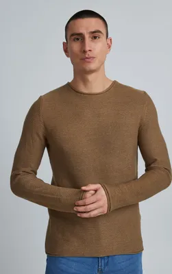 Image de !Solid SDJarah - Pull en maille fine pour homme, col rond et texture tricotée