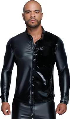 Produktbild von Noir Handmade Herren Langarmshirt H064 Männer T-Shirt mit langen Ärmeln Hemd, schwarz, Gr. L