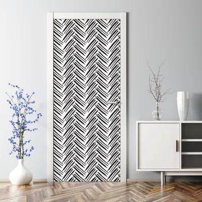 Produktbild von Dekorative Aufkleber selbstklebend Klebefolie Wandaufkleber Türposter Fischgrätenmuster 85 x 200 cm