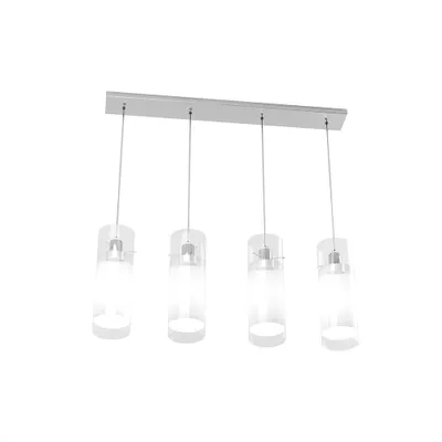 Immagine prodotto di Sospensione Contemporanea Cilinder Metallo Cromo Vetro Satinato Cromo 4 Luci E27