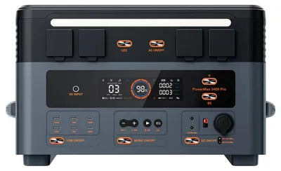 Imagen del producto de Estación de energía portátil - PowerMax 2400 Pro - 2016 Wh - 2400 W - Batería LiFePO4 - Más de 3500 ciclos de carga - Carga rápida en 1,2 horas - Energía solar