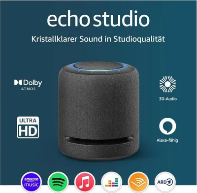 Produktbild von Amazon Echo Studio, Farbe:Schwarz