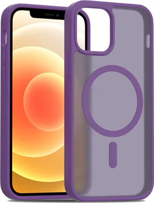 Produktbild von Magnetisch Hülle für iPhone 12 / iPhone 12 Pro, Kompatibel mit MagSafe, Transluzente Matt Rückseite Stoßfeste Handyhülle Lila