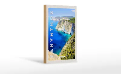 Produktbild von Holzschild Reise 12x18 cm Zakynthos Greece Griechenland Meer