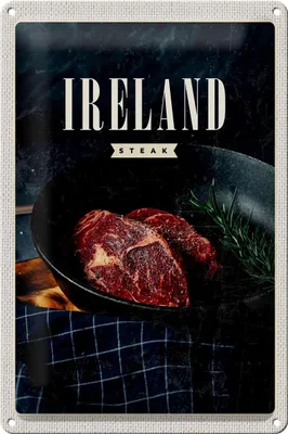 Produktbild von Blechschild Reise 20x30cm Irland Steak angebraten Pfeffer