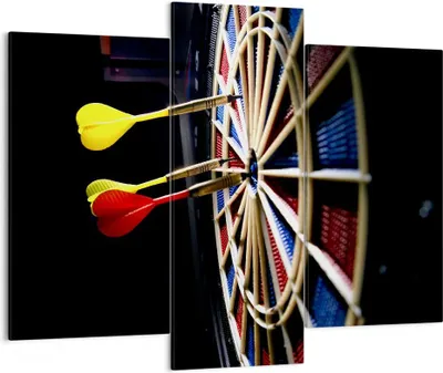 Produktbild von Bild auf Leinwand - Leinwandbild - Pfeil Darts Spaß Schild - 130x100cm - Wand Bild - Wanddeko - Leinwanddruck - Bilder - Kunstdruck - Wanddekoration - Leinwand bilder - Wandkunst - CB130x100-2199