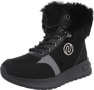 Produktbild von Ital-Design Damen Stiefeletten Keilstiefeletten Plateaustiefeletten Leicht gefüttert Wildlederoptik, Lederoptik Schnürstiefeletten 90417779 Schwarz Gr.  38