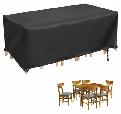Obrázek produktu pro Ochranný obal na zahradní nábytek, obdélníkový, vodotěsný, vyrobený z oxfordské tkaniny, rozměry 280x204x106 cm, černý