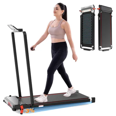 Produktbild von Heim-Laufbänder mit Steigung, beidseitig, mit Fußmassagematte-Funktion , 440W Bürstenloser Motor, 1-6KM/H, max.Last 120KG Walking/Jogging Pad