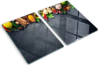 Obrázek produktu pro Kryt varné desky – Kryt na indukční desku – Ochranná skleněná deska – 2x40x52 cm– Skleněné ochranné desky na sporák –Tvrzené sklo –Bylinky a koření