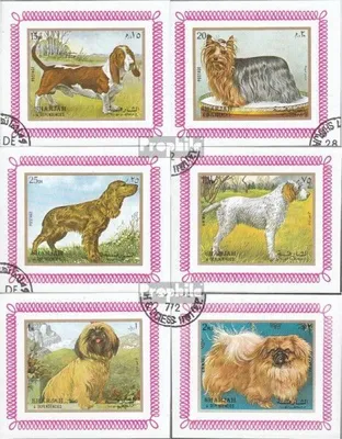 Produktbild von Briefmarken Sharjah 1972 Mi Block1270B-Block1275B (kompl.Ausg.) gestempelt Hunde