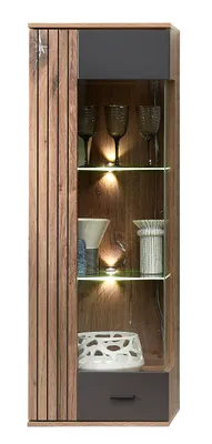 Produktbild von Hängevitrine >Lydias< in Flagstaff Oak Umbria - 45x129x38cm (BxHxT)