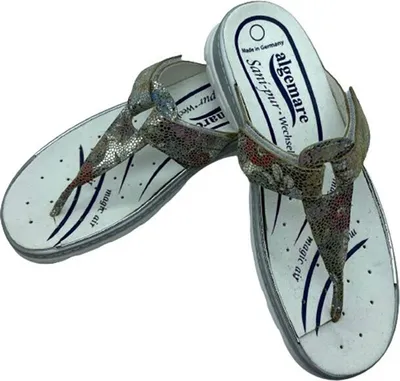 Produktbild von Algemare 6762 Pantoletten aus Leder für Damen Bunt (Größe 38)