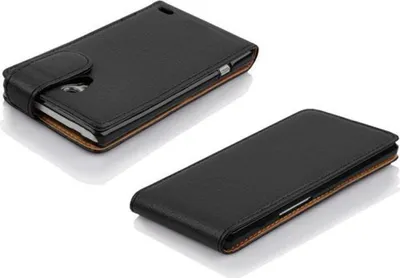 Produktbild von Cadorabo Schutzhülle für LG L70 (1. SIM) Hülle in Schwarz Flip Etui Handyhülle Case Cover Kunstleder