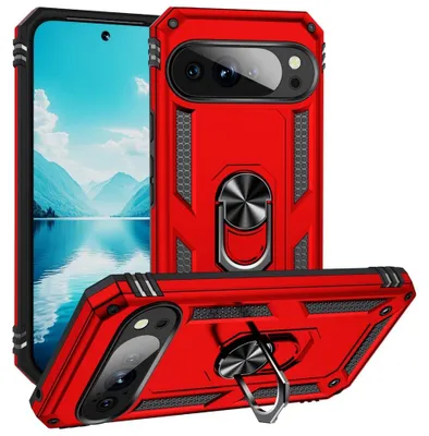 Produktbild von Google Pixel 11 Hülle - Coverup Armor Ring Ständer Back Cover - Rot