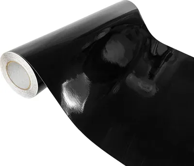 Produktbild von Klebefolie Möbel 75x100 cm - Schwarz Glanz - Möbelfolie mit Luftkanal-Kleber - Klebefolie selbstklebend für Küche, Möbel und Auto - Folie für Möbel