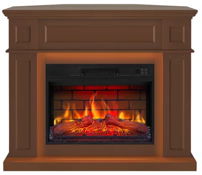 Obrázek produktu pro Elektrický krb ArtiFlame Linz AF23BS hnědý – univerzální krb 2 v 1 s LED osvětlením, pro nástěnnou nebo rohovou instalaci, s realistickým efektem plamenů a výkonem 1,8