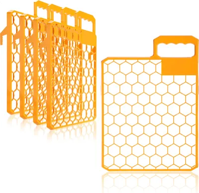 Produktbild von COM-FOUR® 5x Abstreifgitter, Farbabstreifer aus Kunststoff, unverzichtbares Malerzubehör, handliches Malergitter, für alle großen Farbeimer ab 27 cm Breite