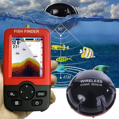 Produktbild von Lake Sea Fishing Smart tragbarer Fischfinder Tiefenalarm Drahtloser Sonarsensor