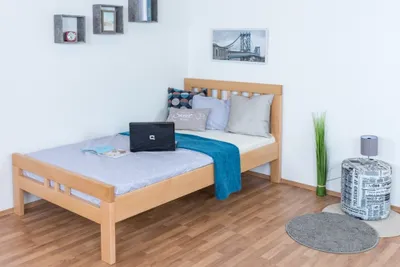 Produktbild von Einzelbett / Gästebett "Easy Premium Line" K8, 120 x 200 cm Buche Vollholz massiv Natur