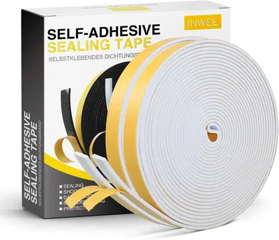 Imagen del producto de Cinta adhesiva de sellado, 2 rollos de 12 mm x 3 mm, para puertas y ventanas