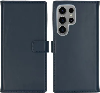 Produktbild von Selencia Echtleder Klapphülle Samsung Galaxy S24 Ultra - Dunkelblau