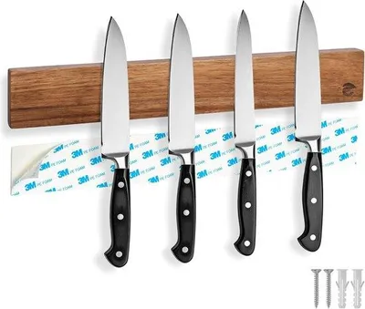 Produktbild von Famanu Magnetische Messerleiste 40 cm - Selbstklebend, stilvoller Organizer für Küchenmesser