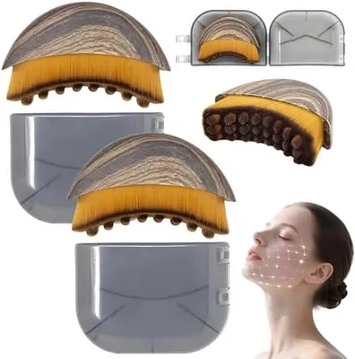 Produktbild von Lymphatische Gesichtsbürste, 2 Stück, für die Lymphmassage und Konturpflege von Jawline, Kinn und Gesicht