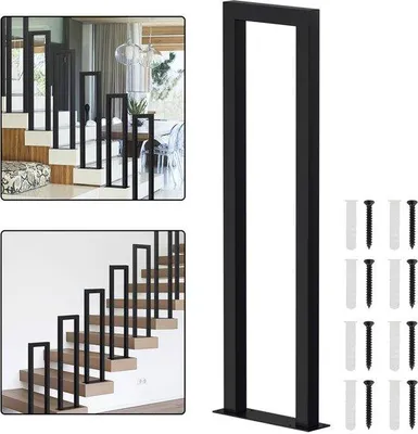 Imagen del producto de Barandilla decorativa metálica en forma de U, de 75 cm, para montaje en interiores y exteriores, ideal para barandillas de balcones, color