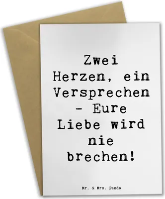 Produktbild von Mr. & Mrs. Panda babykarte Spruch Standesamtliche Trauung Versprechen - Weiß - Geschenk, osterkarte, einladungskarten, Heiraten, Grußkarte, Heirat, ewige Liebe, Geschenke
