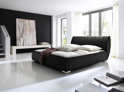 Produktbild von Polsterbett Bett -WIEN -180x200cm inkl. Bettkasten+Lattenroste Schwarz