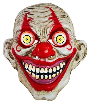 Horror-Clown-Maske mit Wackelaugen – Halloween-Kostüm für Erwachsene