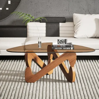 A modern living room scene with a couch and a coffee table.