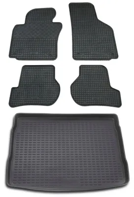 Produktbild von Gummi Kofferraumwanne + Fußmatten Set für VW Golf 5, Bj. 10/2003-2009