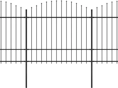 Obrázok produktu pre vidaXL Záhradný plot s hrotom z ocele 537 x 175 cm čierny