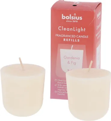Produktbild von Bolsius Nachfüllung Clean Light Pack 2 Gardenie Feige | 6 Stück