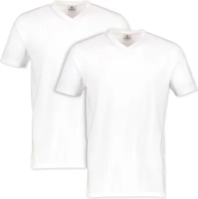 Produktbild von Lerros - Herren V-Ausschnitt Doppelpack T-Shirt, Regular Fit, (2003115), Größe:XXL, Farbe:white (100)