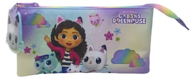 Obrázek produktu pro Gabby´s Dollhouse – trojité pouzdro na psací potřeby se 3 přihrádkami