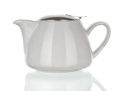 Obrázok produktu pre Porcelánová kanvička na čaj so sitkom-biela, 1,2l