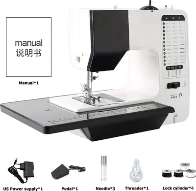 Image de [Upgrade] Machines à coudre 12 points avec table d'extension : Machine électrique à double fil pour la couture rapide, le quilting et la broderie- Machine à coudre manuelle