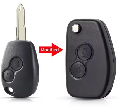 Immagine prodotto di Custodia per chiave auto Techstar trasformabile a tipo coltellino (flip) NE72, 2 pulsanti, compatibile con Dacia Logan/Sandero/Duster e Renault Clio/Megane