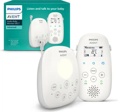 Productafbeelding van Philips AVENT SCD713/26, bereik 330 meter, 50 meter, 330 meter, grijs, wit, LCD-scherm, werkt op netstroom, batterij