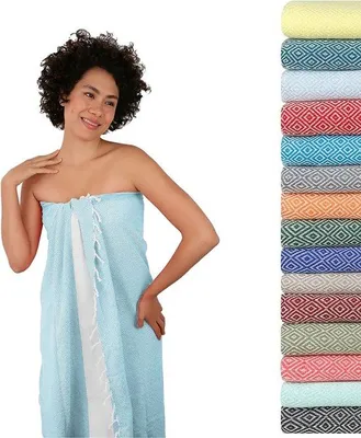 Produktbild von Unyqoos® Hamamtuch Saunatuch 100 x 200 cm (XXL) – 100% Baumwolle, dünn & leicht, groß & kompakt, , für Damen & Herren